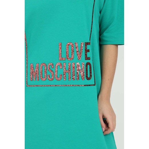 Sukienka Love Moschino z krótkimi rękawami z okrągłym dekoltem 