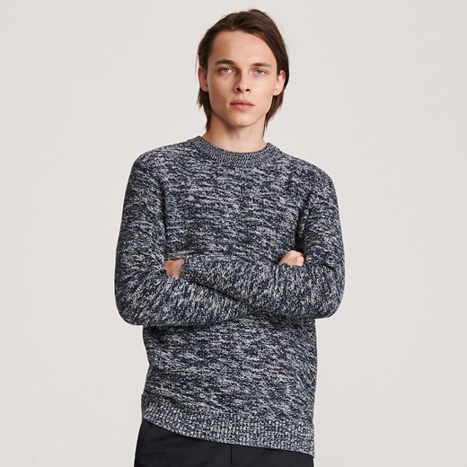Reserved - Melanżowy sweter - Granatowy Reserved M Reserved wyprzedaż