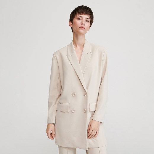 Reserved - Dwurzędowa marynarka - Kremowy Reserved 40 wyprzedaż Reserved