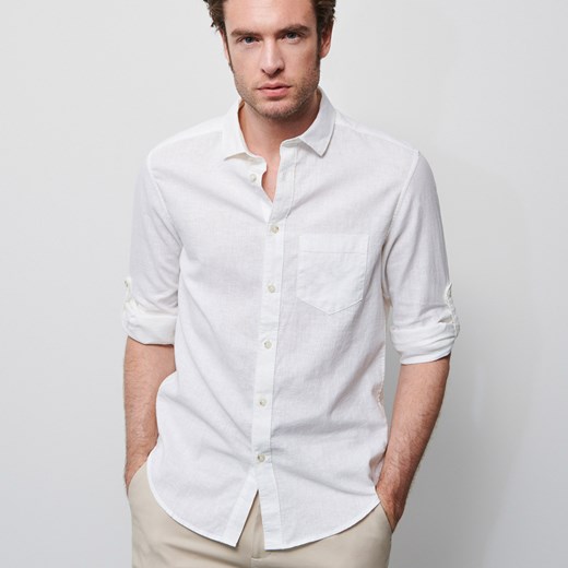 Reserved - Koszula z lnu i bawełny - Biały Reserved XL Reserved promocja