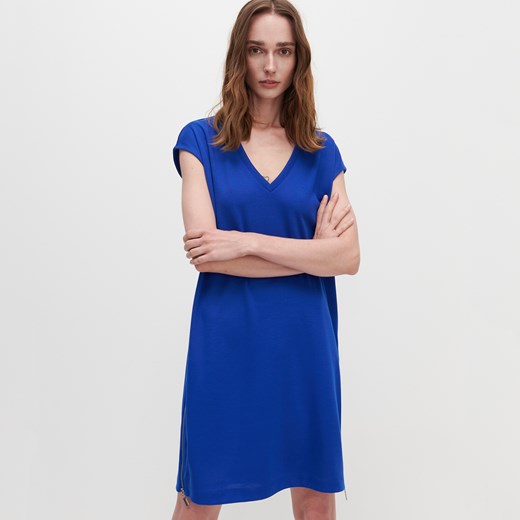 Reserved - Dzianinowa sukienka - Niebieski Reserved XL wyprzedaż Reserved