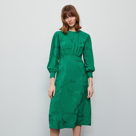 Reserved - Sukienka z żakardowym wzorem - Zielony Reserved 38 promocyjna cena Reserved