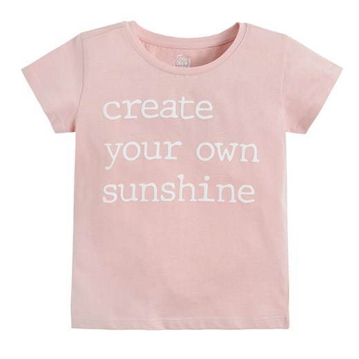 Cool Club, T-shirt dziewczęcy, jasnoróżowy, Create your own sunshine Cool Club smyk