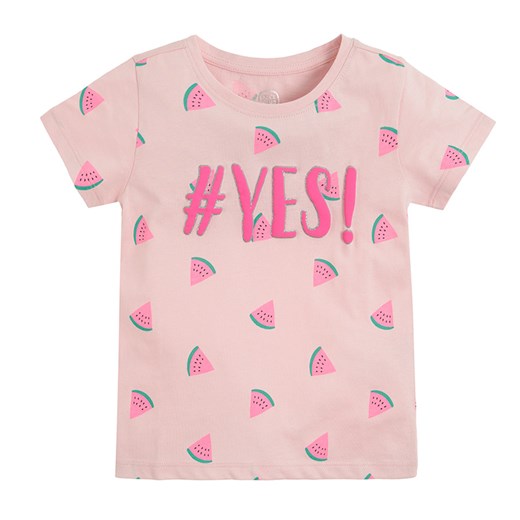 Cool Club, T-shirt dziewczęcy, różowy, arbuzy, #yes! Cool Club smyk