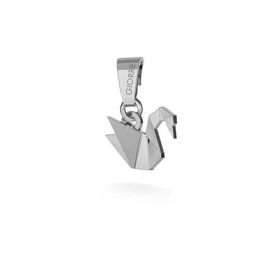 Srebrny charms zawieszka beads łabędź origami, srebro 925 : Srebro - kolor pokrycia - Pokrycie platyną, Wariant - Zawieszka Giorre GIORRE