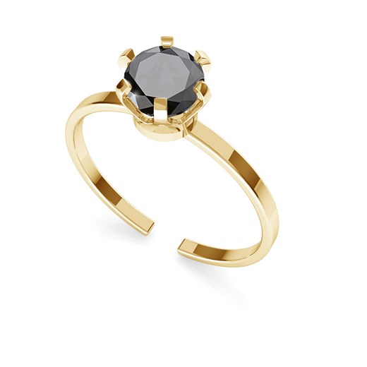 Srebrny pierścionek z diamentem 6mm My RING™, srebro 925 : Srebro - kolor pokrycia - Pokrycie żółtym 18K złotem Giorre GIORRE
