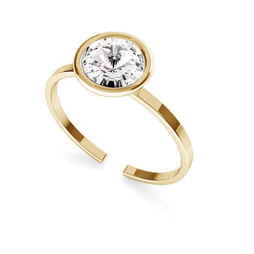 Srebrny pierścionek z kryształem Rivoli My RING™, srebro 925 : Srebro - kolor pokrycia - Pokrycie żółtym 18K złotem, SWAROVSKI - kolor kryształu - Crystal Giorre GIORRE