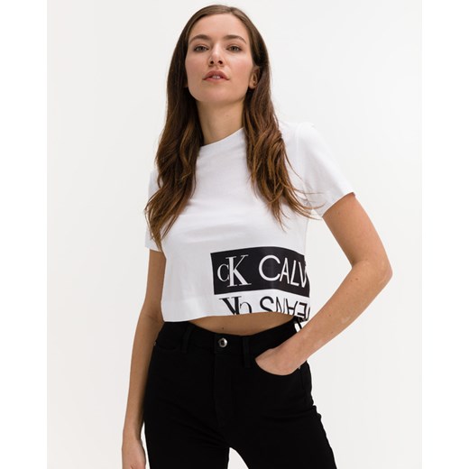 Calvin Klein Mirrored Logo Koszulka Biały Calvin Klein S BIBLOO