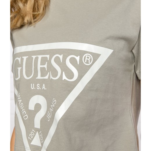 Bluzka damska Guess z krótkim rękawem z okrągłym dekoltem 