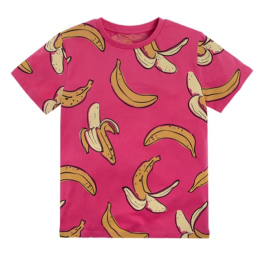 Cool Club, T-shirt chłopięcy, różowy, banany Cool Club smyk