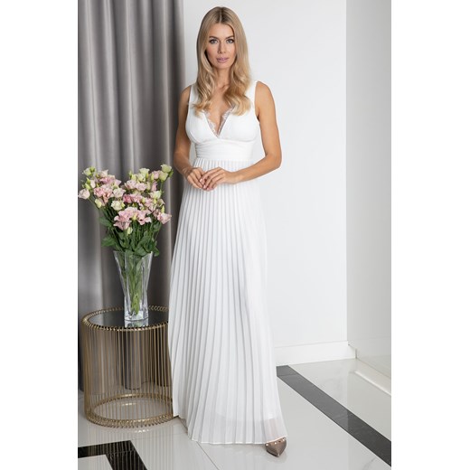 Biała sukienka Maravilla Boutique na ramiączkach maxi 