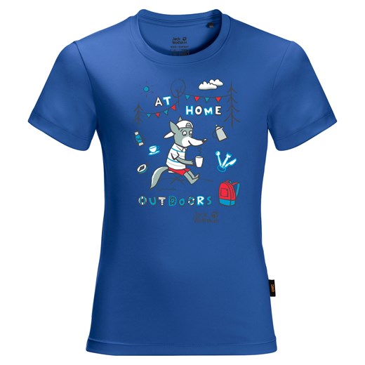 T-shirt chłopięce Autoryzowany Sklep Jack Wolfskin niebieski z jerseyu 