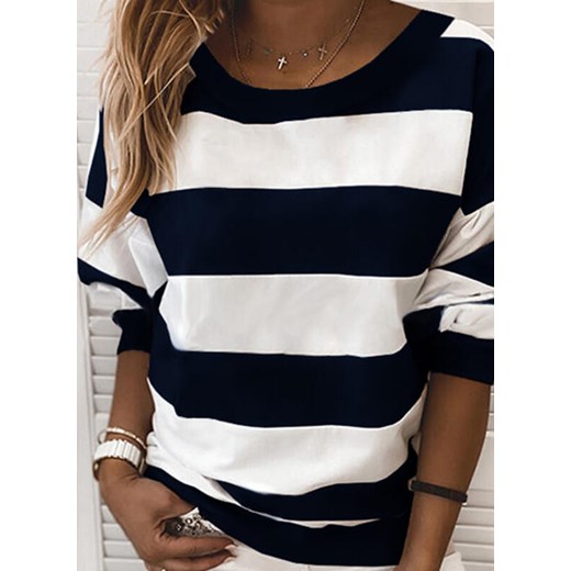 Bluza damska Sandbella wielokolorowa casual w paski