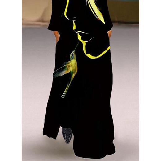 Sukienka czarna Sandbella z długim rękawem 