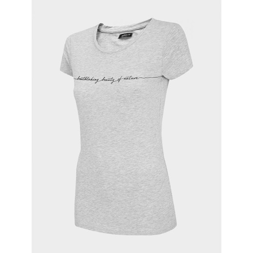 T-shirt damski TSD609 - chłodny jasny szary melanż Outhorn M promocyjna cena OUTHORN
