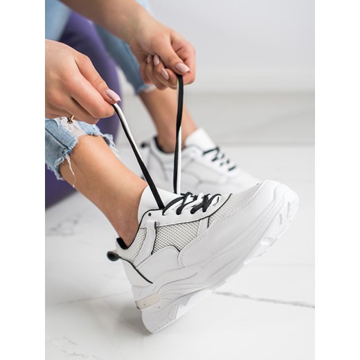 Buty sportowe damskie CzasNaButy sneakersy sznurowane na wiosnę