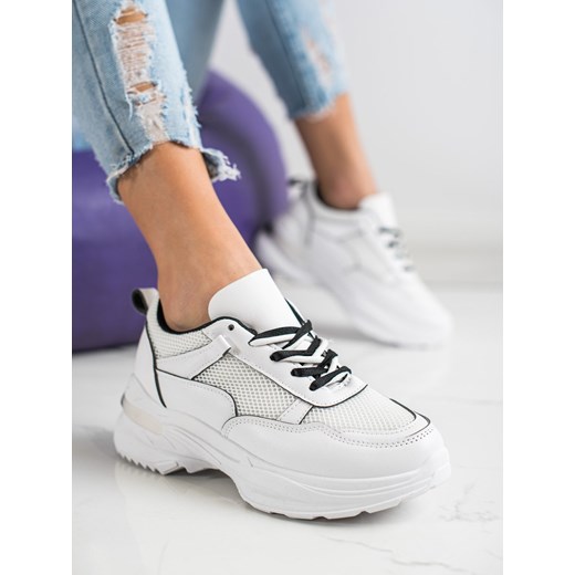 Buty sportowe damskie CzasNaButy sneakersy białe na wiosnę