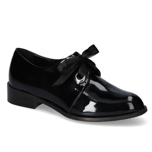 Półbuty Laura Messi 2084/087 Czarne lakier ze sklepu Arturo-obuwie w kategorii Półbuty damskie - zdjęcie 105816973