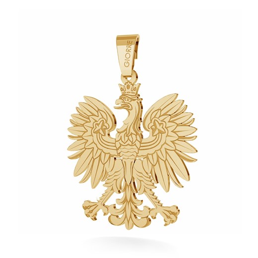 Srebrny charms zawieszka beads orzeł godło 925 : Srebro - kolor pokrycia - Pokrycie żółtym 18K złotem, Wariant - Zawieszka Giorre GIORRE