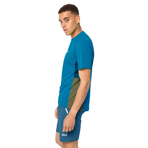 T-shirt męski niebieski Autoryzowany Sklep Jack Wolfskin z krótkimi rękawami 