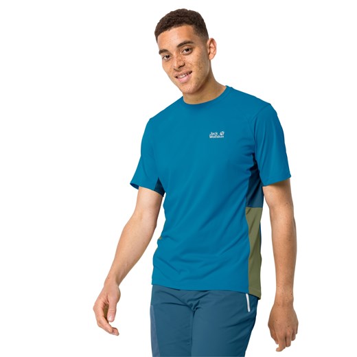 Autoryzowany Sklep Jack Wolfskin t-shirt męski na wiosnę niebieski z krótkimi rękawami 