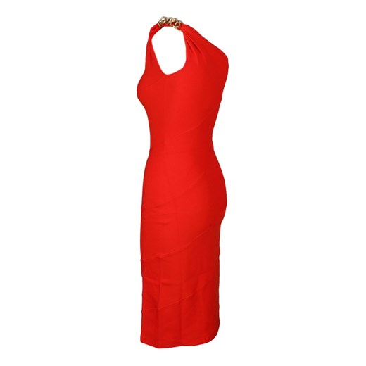 Czerwona sukienka Givenchy w serek elegancka bez rękawów asymetryczna 