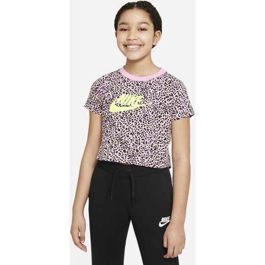 Krótka koszulka z nadrukiem dla dużych dzieci (dziewcząt) Nike Sportswear - Różowy Nike XS Nike poland