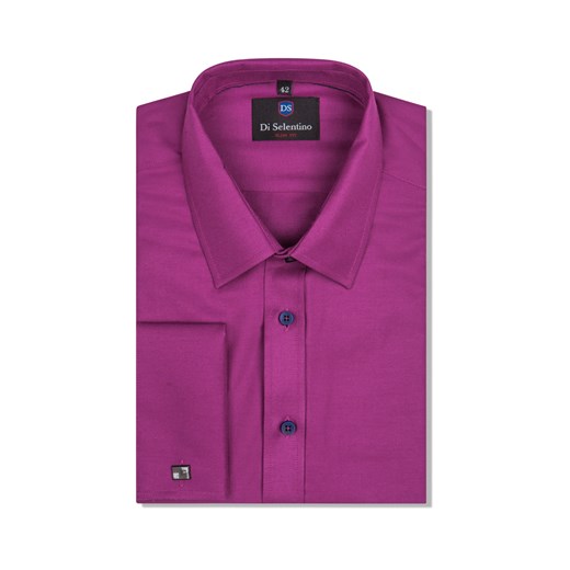 KOSZULA MĘSKA SALZBURG DARK PURPLE CLASSIC LUX DI SELENTINO  FIOLETOWA NA SPINKI Di Selentino 46 Royal Shop