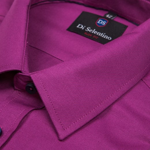 KOSZULA MĘSKA SALZBURG DARK PURPLE CLASSIC LUX DI SELENTINO  FIOLETOWA NA SPINKI Di Selentino 48 Royal Shop