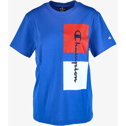 T-shirt męski niebieski Champion bawełniany wiosenny 