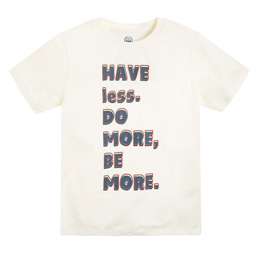 Cool Club, T-shirt chłopięcy, biały, Have less. Do more. Be more Cool Club smyk