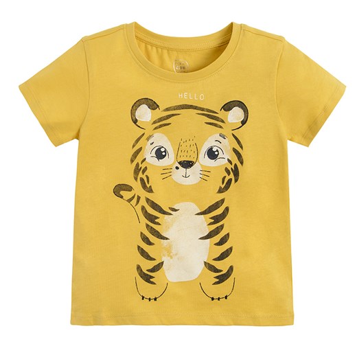 Cool Club, T-shirt dziewczęcy, żółty, Tygrys Cool Club smyk