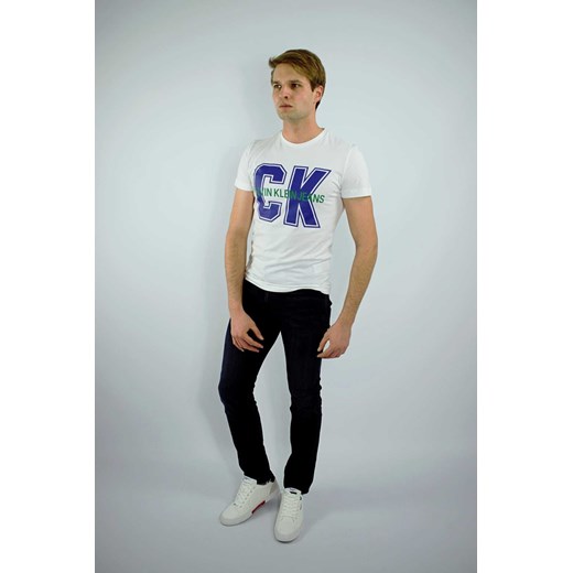 T-SHIRT MĘSKI CALVIN KLEIN BIAŁY Calvin Klein XL wyprzedaż Royal Shop