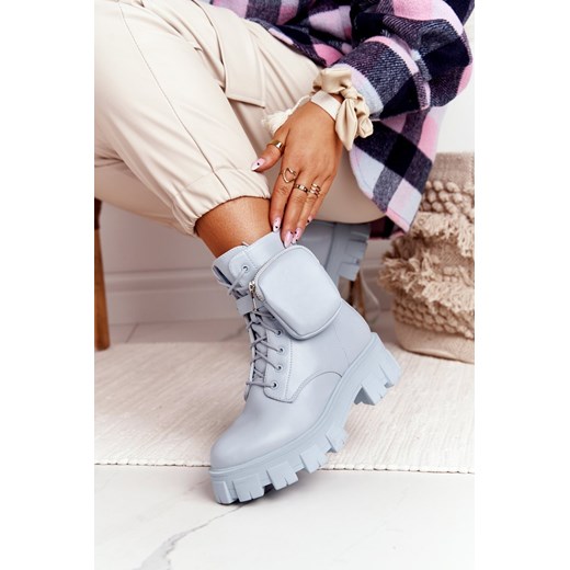 Botki Workery Na Platformie z Nerką Niebieskie Saturday Ps1 40 bugo.pl