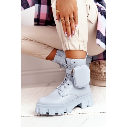 Botki Workery Na Platformie z Nerką Niebieskie Saturday Ps1 38 bugo.pl