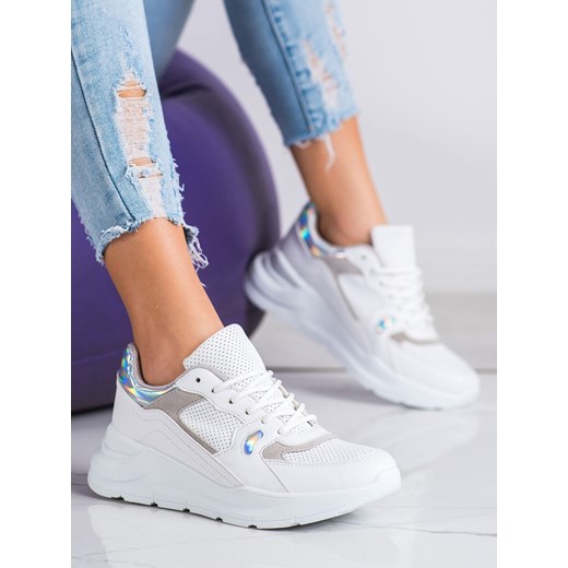CzasNaButy buty sportowe damskie sneakersy białe wiązane 