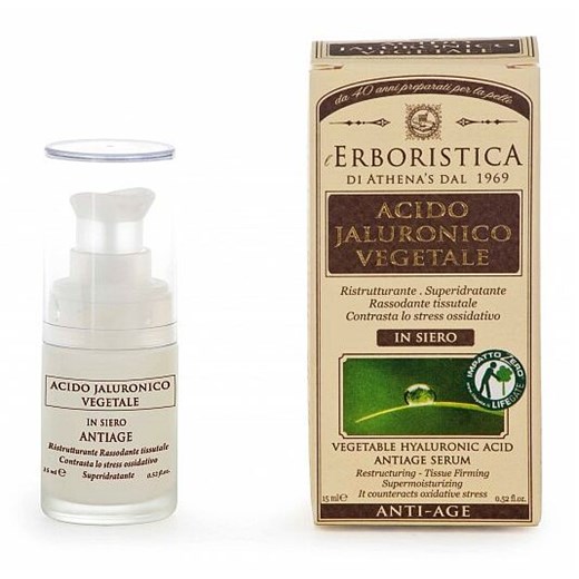 Erboristica Natura roślinny kwas hialuronowy serum 15ml kosmetyki-maya zielony krem nawilżający