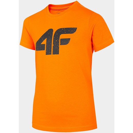 4F t-shirt chłopięce pomarańczowa z krótkim rękawem 