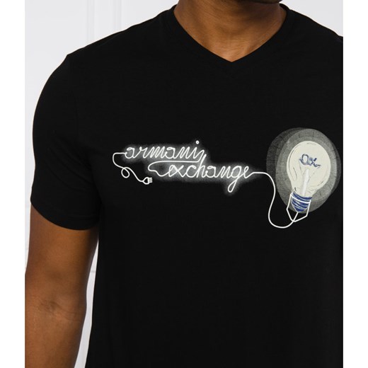 Armani Exchange t-shirt męski z napisami z krótkim rękawem 