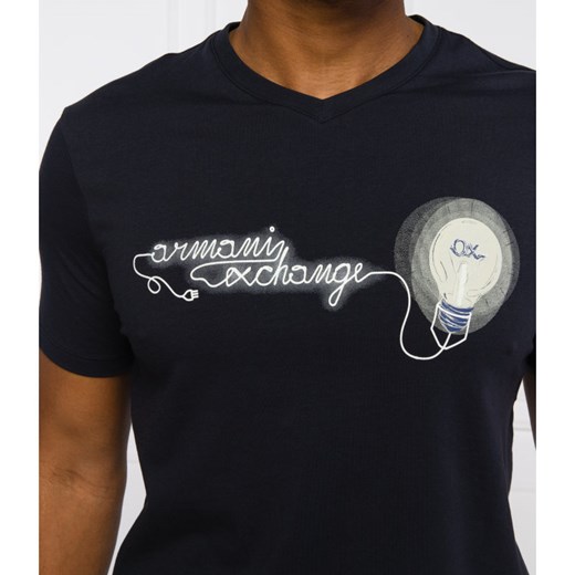 T-shirt męski Armani Exchange z napisami czarny 