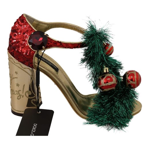 Sandały skórzane CHRISTMAS buty Dolce & Gabbana 39 promocyjna cena showroom.pl