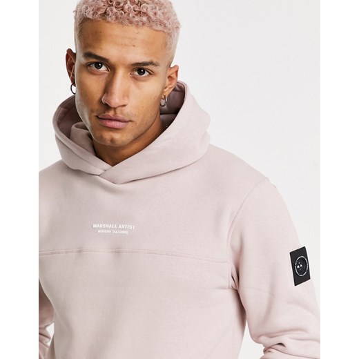 Marshall Artist – Siren – Bluza z kapturem i logo w kolorze różowego złota-Różowy Marshall Artist XL Asos Poland