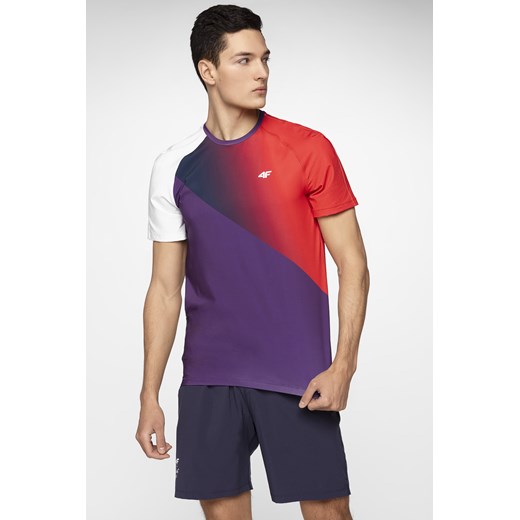 Koszulka męska do tenisa TSMF406 - multikolor allover XXL okazyjna cena 4F