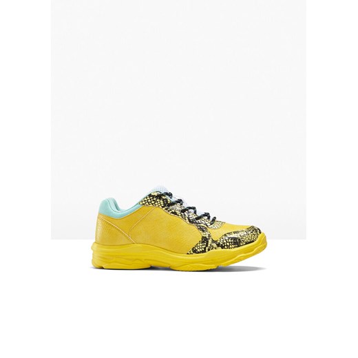 Buty sportowe damskie Bonprix sneakersy żółte płaskie sznurowane 