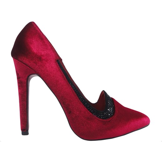 Czerwone welurowe szpilki buty damskie 38 promocyjna cena Kokietki