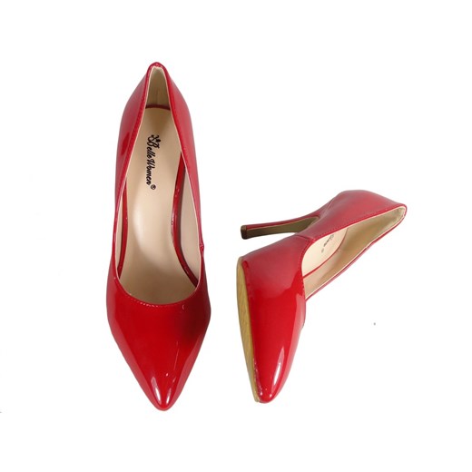 Czerwone szpilki buty damskie lakierowane 39 Kokietki