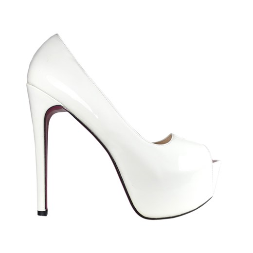 Białe szpilki na platformie lakierki high heels duże rozmiary Duże Rozmiary 41 Kokietki