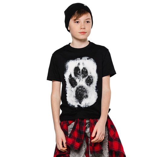 T-shirt chłopięce Underworld czarny bawełniany z krótkimi rękawami 