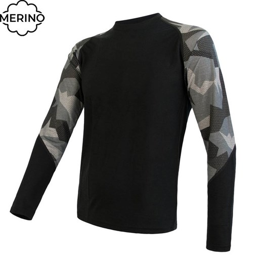 Koszulka Sensor Merino Impress czarny/camo Sensor XL wyprzedaż Snowboard Zezula