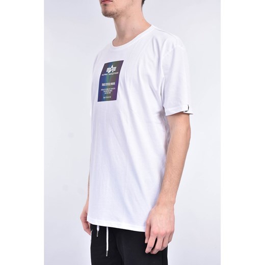 T-shirt męski Alpha Industries biały młodzieżowy z krótkim rękawem 